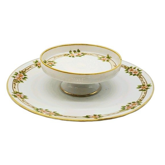 Antique Nippon 2 Tier Plate Hors d'Oeuvres ChipDip - Picture 3 of 5